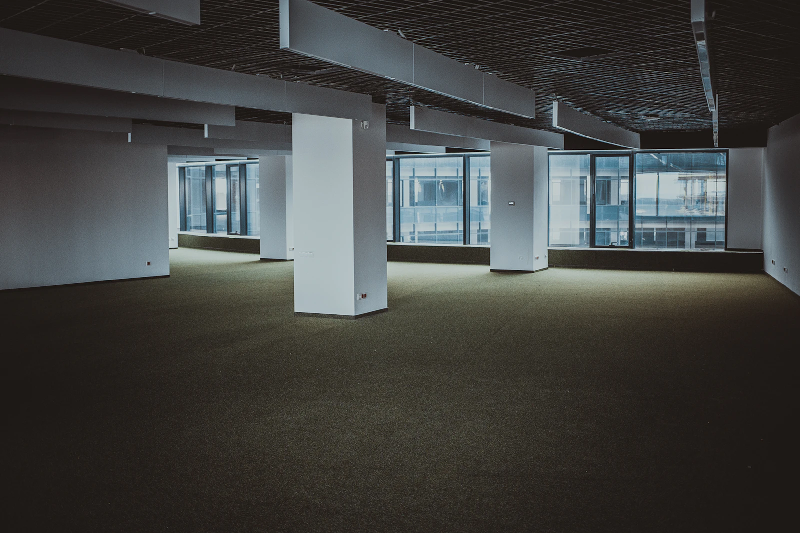 Empty office at evening